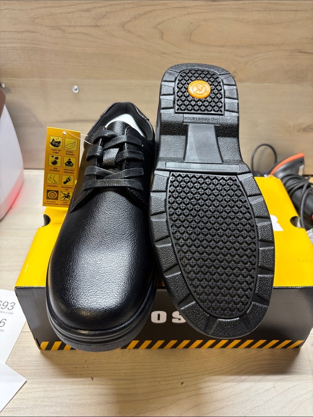 Classic Black Derby Work Shoes — Durable Slip-Resistant Oxfords #636